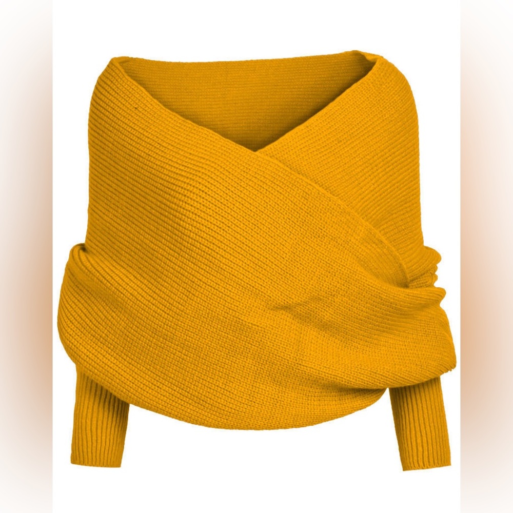 Gorgeous Dolls Knitted Sweater Crop Top Wrap Crochet Scarf